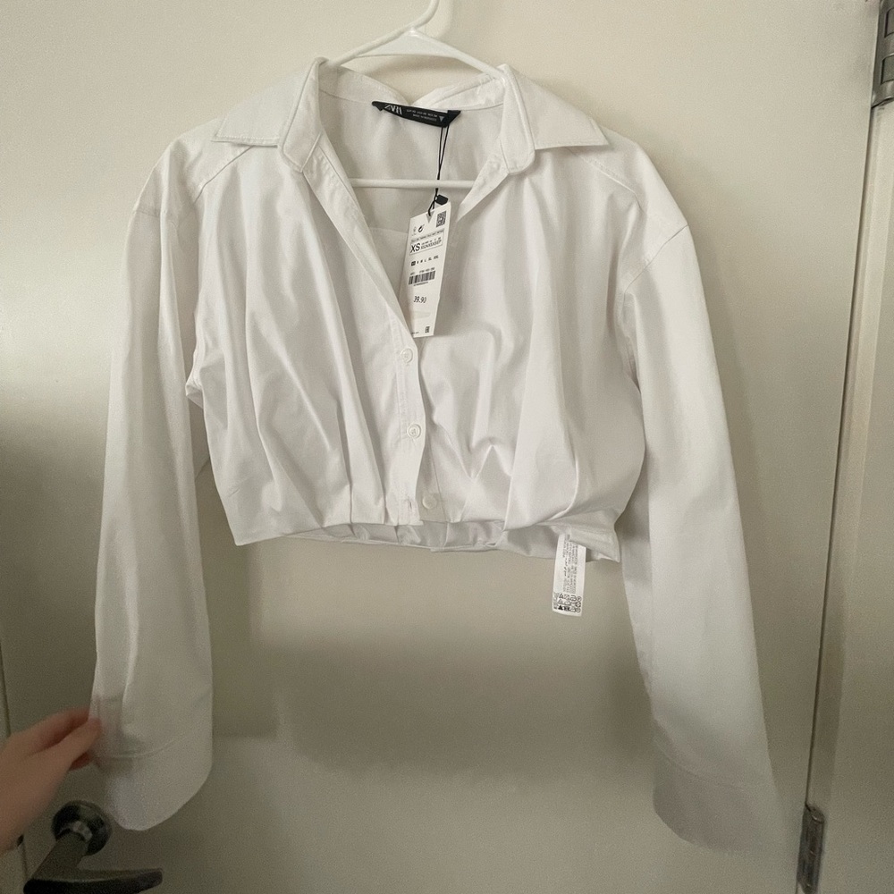XS Zara White Cropped Top